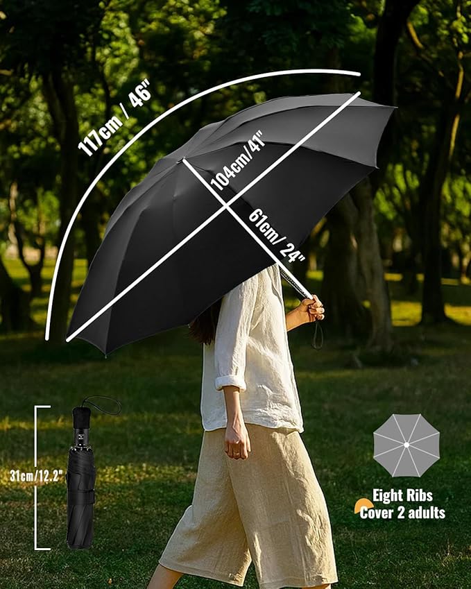 Travel Compact Umbrella Windproof - Portable Automatic for Rain, Folding Umbrella for Men and Women, Portable 210T Fabric