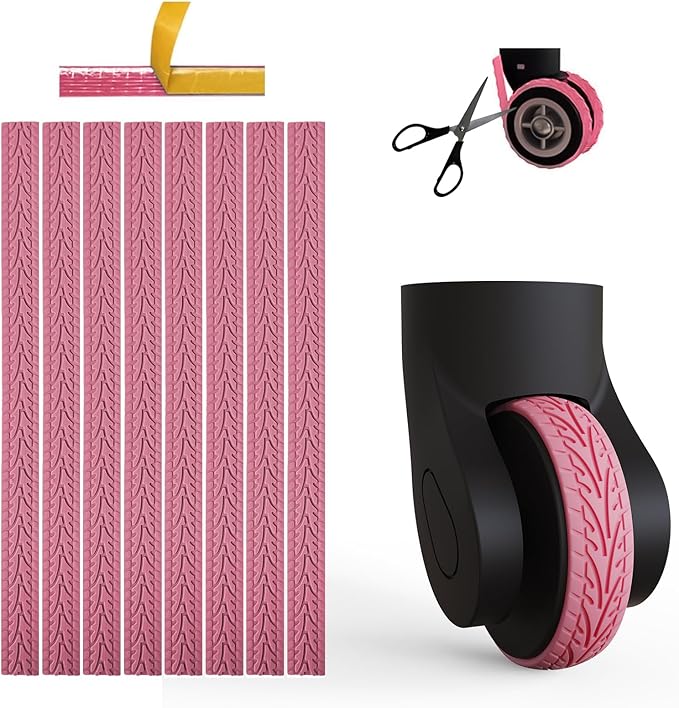 8pcs Luggage Wheels Covers, Suitcase Wheel Covers, Luggage Wheel Protector, Waterproof, Noise Reducing Protectors for Carry-Ons, Universal Fit, Essential Travel Accessories, Pink P