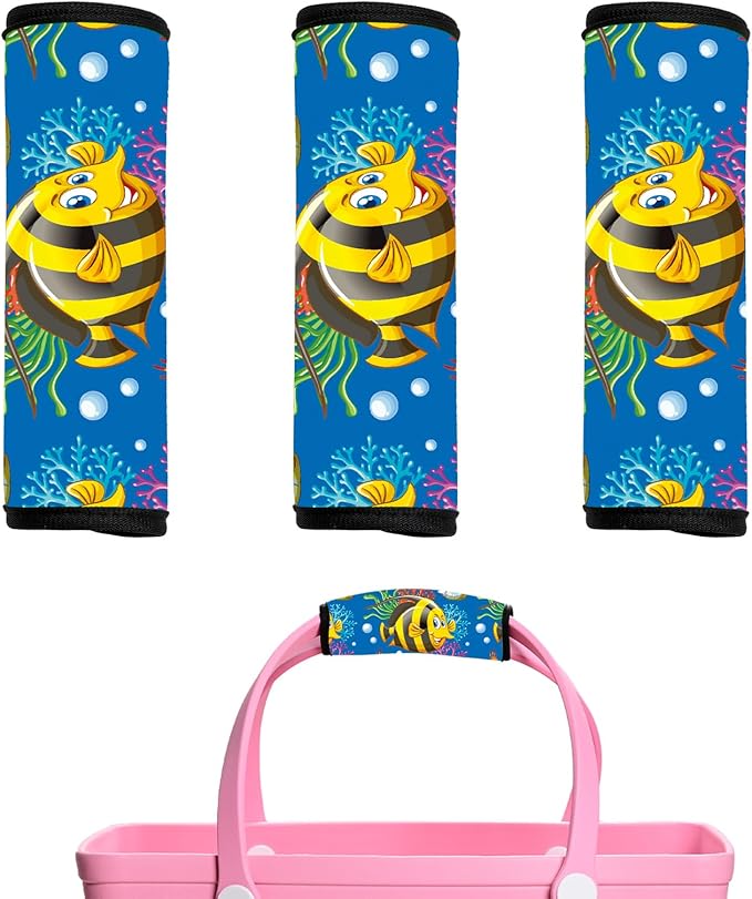 Luggage Handle Wrap 3Pcs Suitcase Identifier - Strap Wrap Cover, Easy Identification Bright Neoprene Marker Sleeve Grips Comfort Travel Accessories for Airport (Y44)