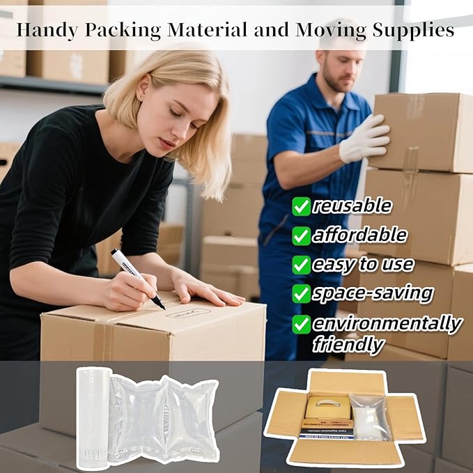 Large Air Pillows for Shipping Purse Stuffing to Keep Shape Inflatable Air Bags, 8.2" X 11.8" Air Pockets for Packaging Moving Supplies Box Filler Alternative to Packing Peanuts, 100Count
