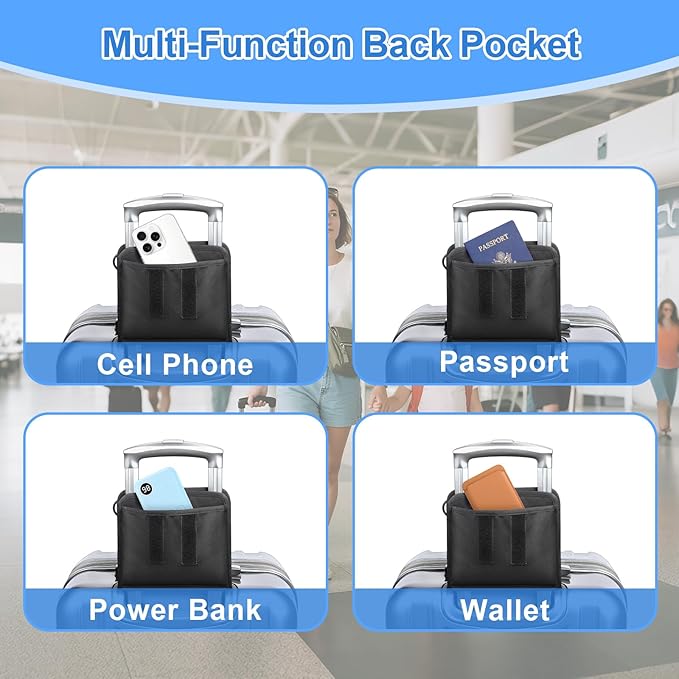 Desing Wish Luggage Cup Holder for Suitcases with Shoulder Strap Suitcase Cup Holder for Travel Luggage Drink Holder for Coffee Cups/Water Bottles/Soda Cans (Black)