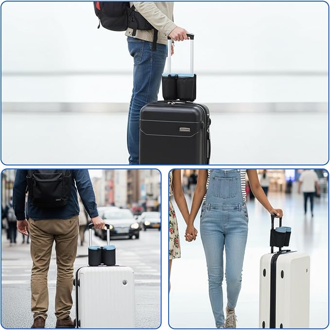 Yolev Luggage Cup Holder for Suitcases - Black Cup Holder for Luggage - Suitcase Accessories for Flight Attendants & Business Travelers