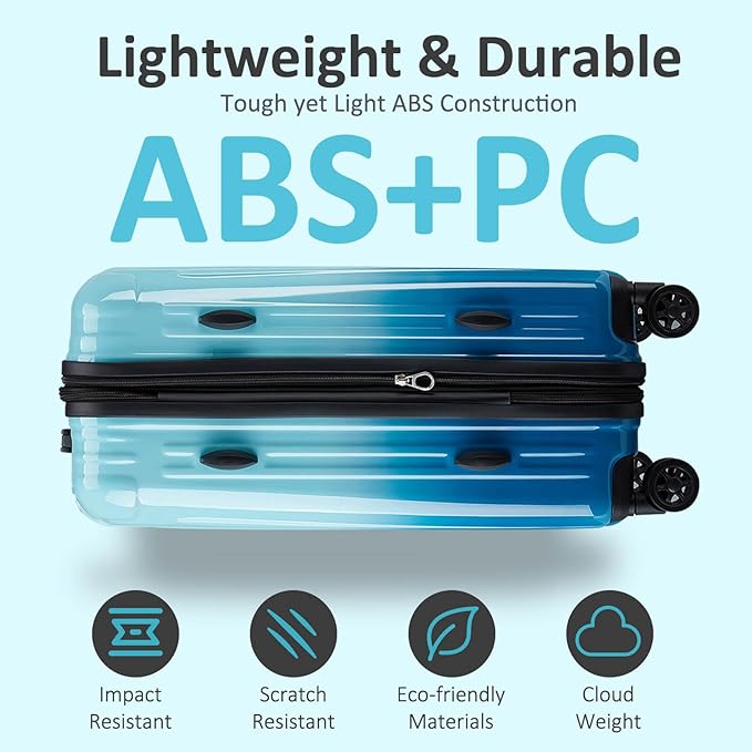 Carry on 20inch Luggage with Spinner Wheels, Lightweight PC+ABS Hard Shell Suitcases, Expandbale Storage & TSA Aprovel Lock