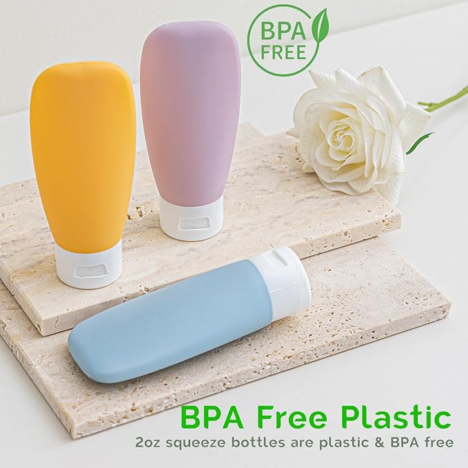 20 Pack Travel Bottles Set for Toiletries TSA Approved, Leak Proof Travel Size Containers Kit Portable Refillable Travel Accessories for Shampoo Conditioner Lotion Liquids (Multi-color)