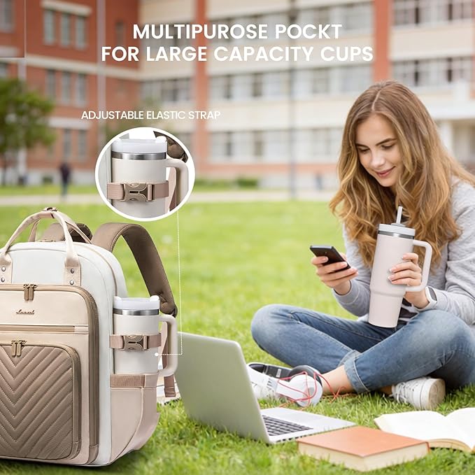 LOVEVOOK Laptop Backpack for Women, Water Resistant Travel Work Backpacks Purse Stylish Business Teacher Nurse Computer