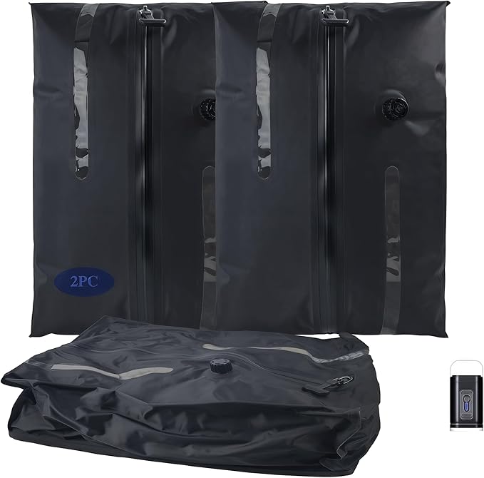 Travel Vacuum Bags for Luggage,Vacuum Packing Bags for Travel,Large Capacity,Compression Packing Cubes with Pump,Compression Bag for Outdoor,Business Trips,Camping