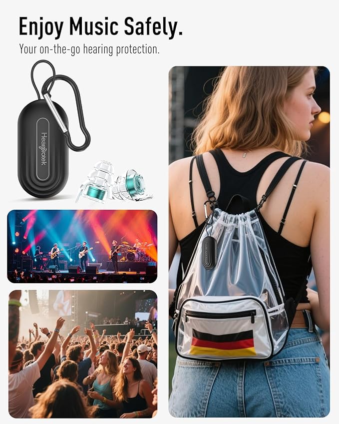 High Fidelity Concert Ear Plugs–23dB Noise Reduction, Reusable Hearing Protection for Concerts, Festivals, Musicians,Sports, Tinnitus Relief & Noise Sensitivity (Green)