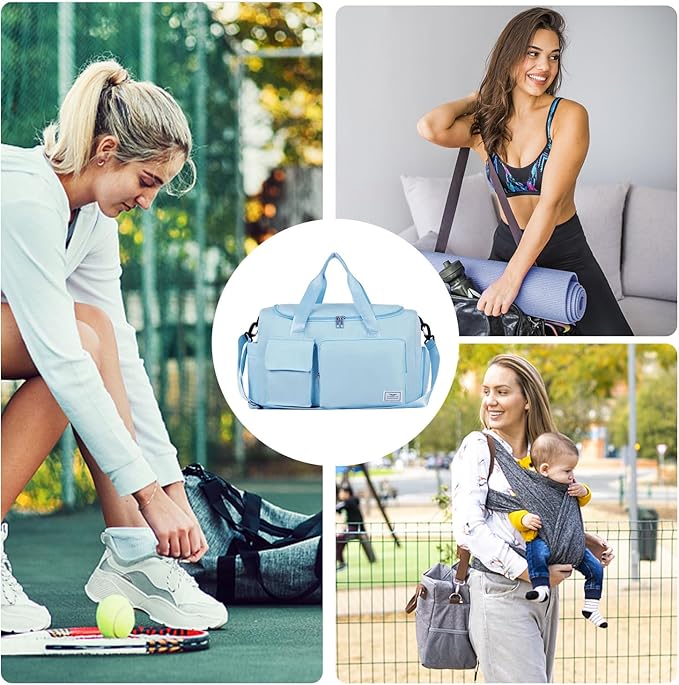 FIORETTO Women's Gym Duffle Bag with Shoes Compartment, 30L Capacity, Ideal for Travel, Gym, Sports, Duffel, Weekender