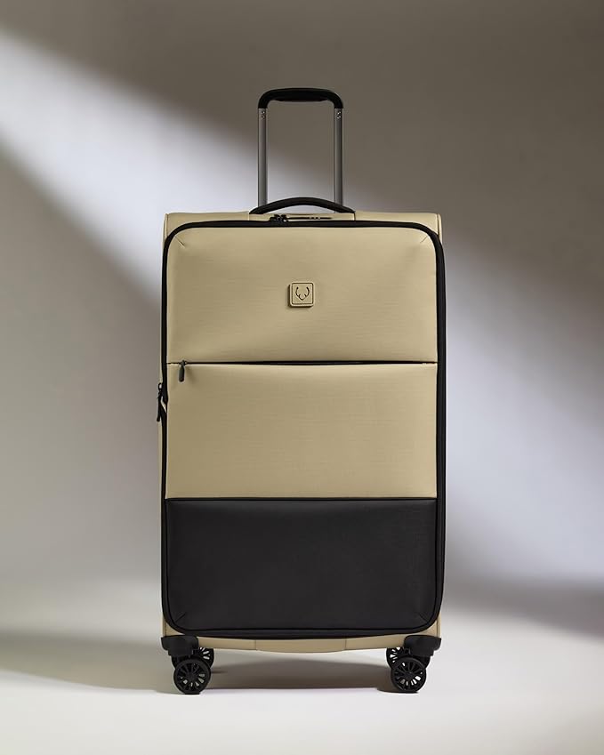 ANTLER - Soft Stripe Large Luggage - 31" Softside Suitcase, Durable, Lightweight & Expandable, 4 Spinner Wheels - Adjustable Handle, TSA Lock, Sand Yellow