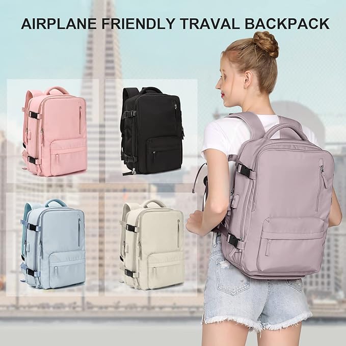 WONHOX Large Travel Backpack Carry on Flight Approved Laptop Work Business Backpack for Women Men Mochila de Viaje
