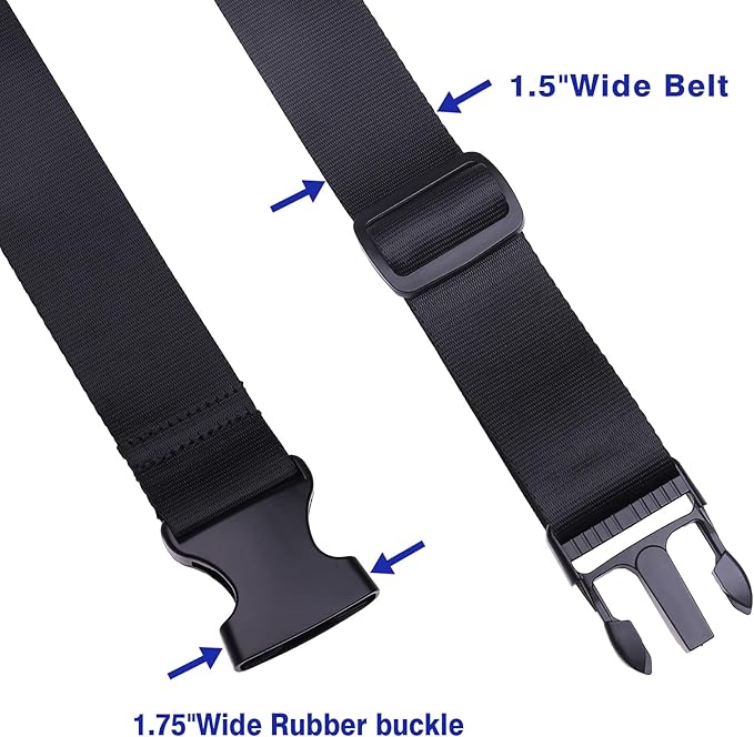 Luggage Straps,Luggage Connector, Straps for Suitcase， Heavy Duty Adjustable Suitcase Belt Travel Attachment Travel Accessories for Connecting Your Luggage (Black)