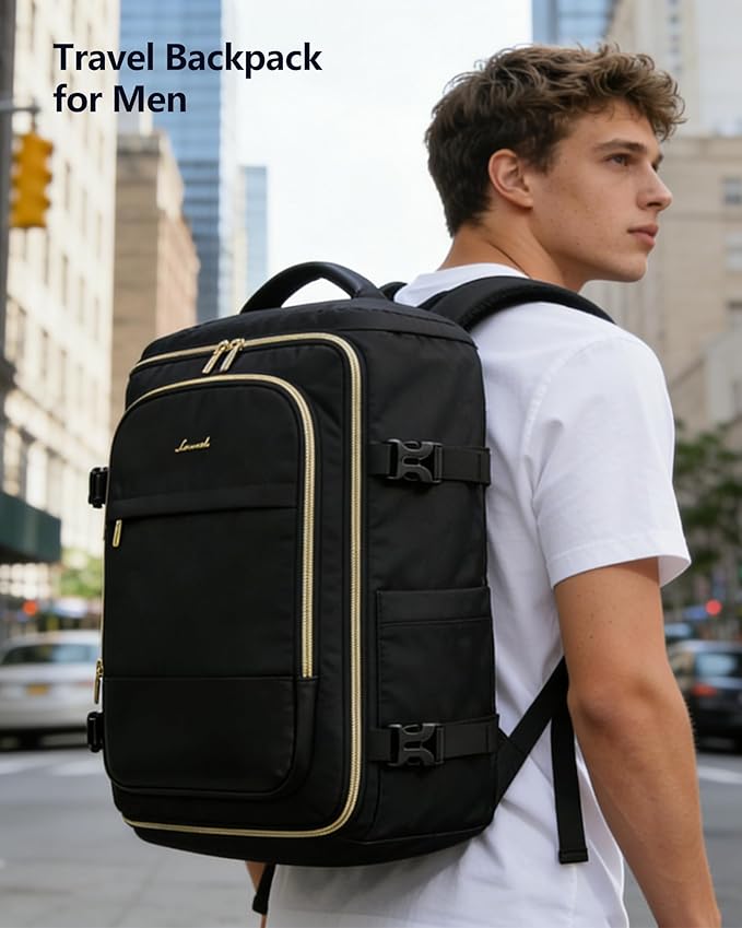 LOVEVOOK 40L Travel Backpack Carry on Flight Approved, Personal Item Bag with 3 Packing Cubes, Travel Backpack for Women Fits 17" Laptop, Water-resistant Carry On Bag for Airplanes