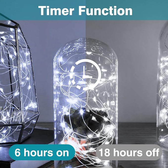 kolpop 10 Pack Fairy Lights Battery Operated with Remote, Each 39Ft 120LED Battery Powered String Lights with Timer, 8 Modes Waterproof Twinkle Christmas Lights for Bedroom Party Indoor, Cool White