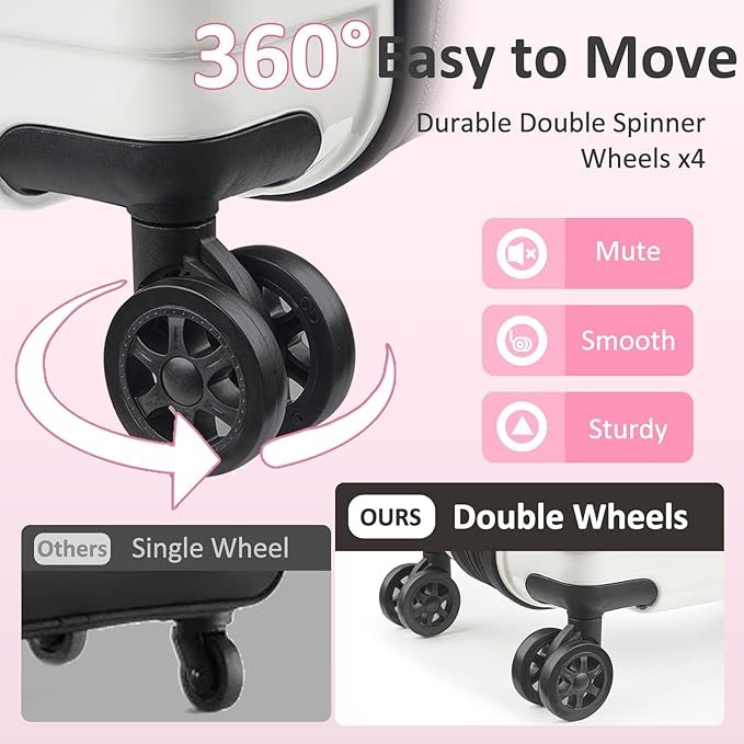 Carry on 20inch Luggage with Spinner Wheels, Lightweight PC+ABS Hard Shell Suitcases, Expandbale Storage & TSA Aprovel Lock