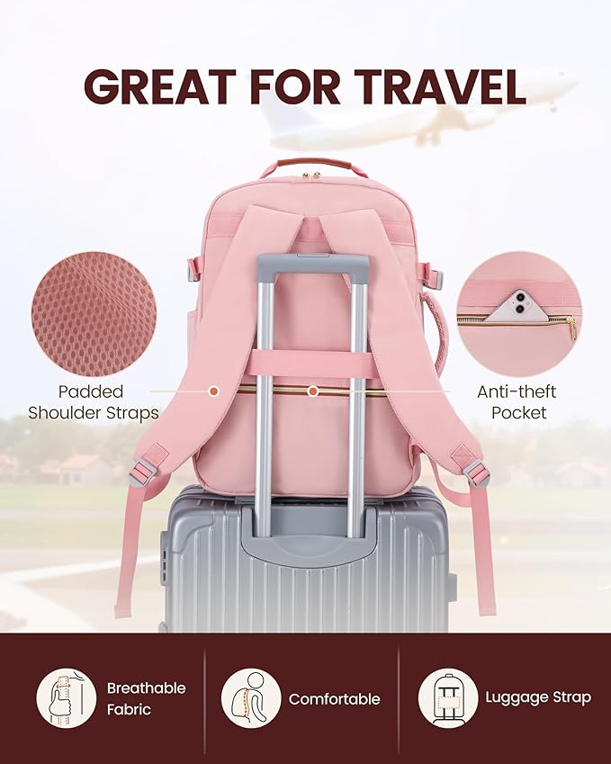 LOVEVOOK 40L Travel Backpack for Women Men,Waterproof Airline Approved Carry On Luggage Travel Essentials,TSA Carry On Backpack Personal Item Travel Bag Suitcase Weekender Traveling with Packing Cubes