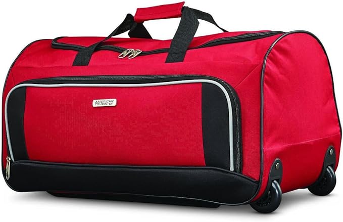 American Tourister Fieldbrook XLT Softside Upright Luggage, Red/Black, 4-Piece Set (BB/DF/21/25)