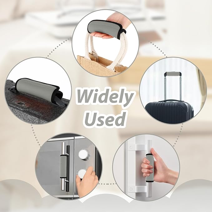 2 Pack Luggage Handle Wraps for Suitcase Bright Color Luggage Handle Covers Suitcase Tags identifiers Travel Accessories for Airplane/Flying (Grey)