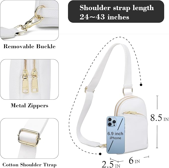 INICAT RFID Blocking Sling Bag, Anti Theft Crossbody Bag for Women, Travel Fanny Pack Style Purse, Vegan Leather