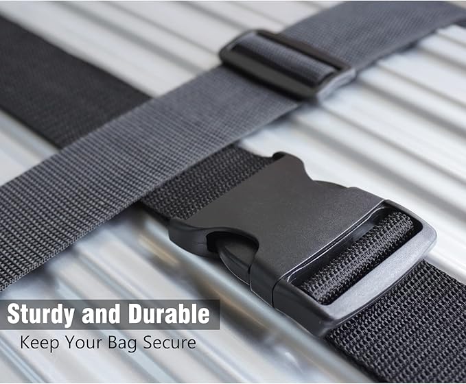 4 PCS Luggage Strap 78" x 2" Suitcase Belts Wide Adjustable Packing Straps Travel Accessories, Black