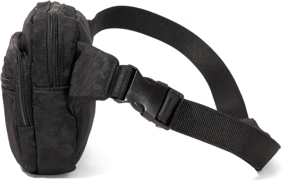 Baggallini Securtex Anti-theft Belt Bag 8.8"x5.5" Crossbody Fanny Pack for Women RFID Wallet Locking Zipper Travel Purse