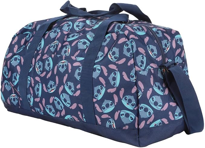 Lilo & Stitch All-Over Stitch Face Print Blue 21" Packable Duffel