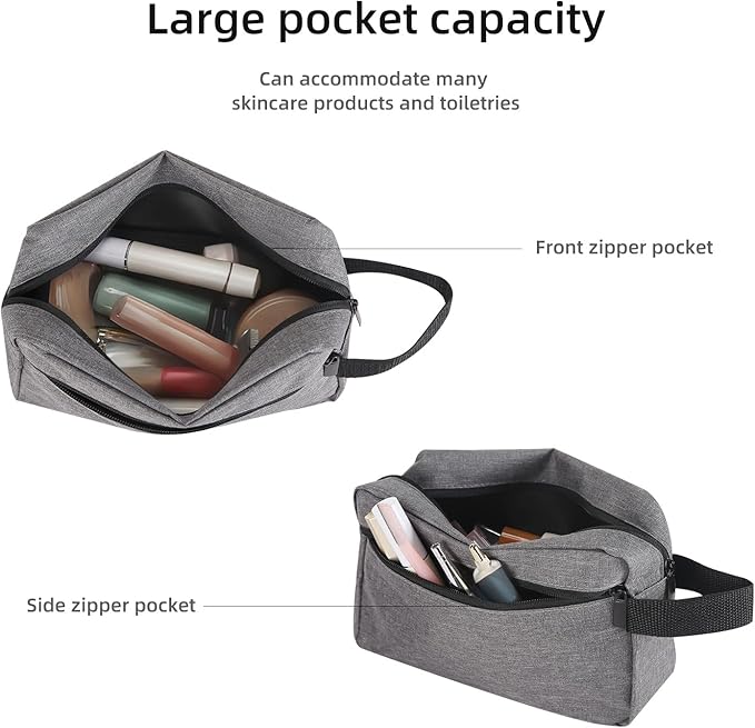 Travel Toiletry bag Toiletry bag for women men Hanging Cosmetic bag Travel accessories for Women Men (Grey)