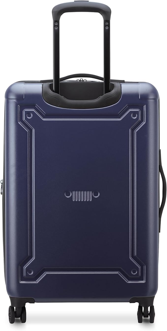 Jeep JH004C Hardside Expandable Luggage with Spinner Wheels, Peacoat Navy, Checked-Medium 24 Inch