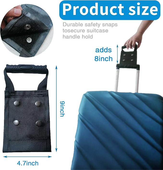 1Pcs Universal Luggage Handle Extender Durable Extension for Suitcase and Carry - On Comfortable Grip Design to Improve Travel Comfort Luggage Strong On Carry-on Bag Add Extender(Black)