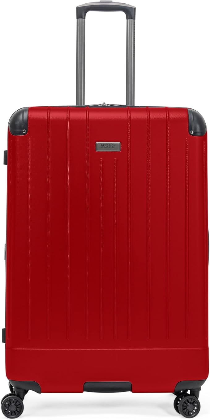 Flying Axis Collection Lightweight Hardside Expandable 8-Wheel Spinner Luggage, Cherry Red, 28-Inch Checked