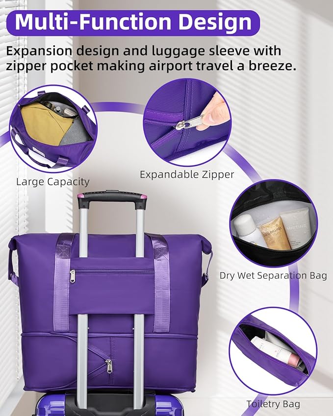 LARVENDER Carry on Luggage 22x14x9 Airline Approved, Expandable 20 Inch Hardside Suitcase with Wheels TSA Lock, PC+ABS Lightweight Carry on Suitcases for Women, Midnight Berry (20/DB/TB)