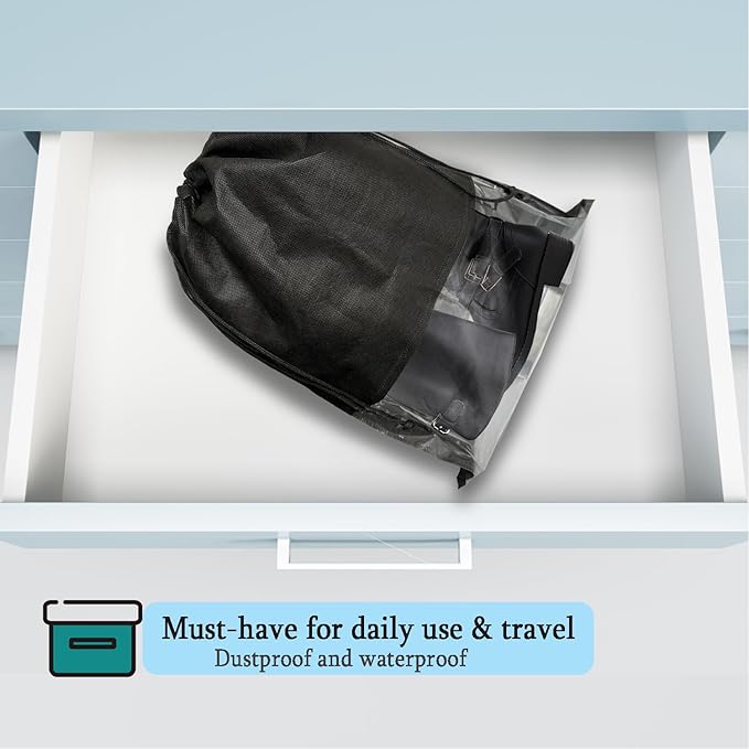 6 Pack Shoe Bags for Tall Boot Knee Travel High Boot Storage Organizers Bag -15.7‘’ X 19.6‘’, Black
