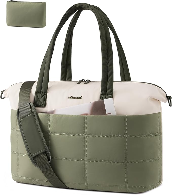 LOVEVOOK Gym Bag for Women & Men with Wet Pocket,36L Puffer Laptop Work Bags for Women with Computer Compartment,Waterproof Teacher Tote Bags Workout Weekender Carry on Travel Bag,Large Purse Handbags