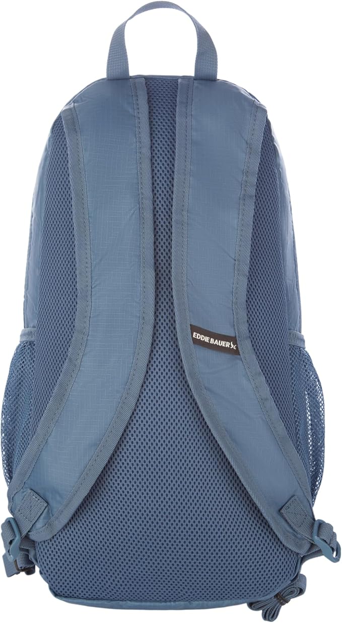 Eddie Bauer Stowaway Packable Backpack | Travel | Outdoor | Lightweight | Foldable | Durable | Ripstop Polyester | 20L - Blue Tile