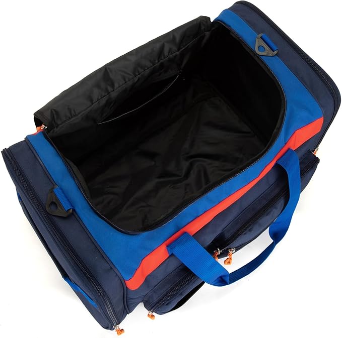 HawLander Large Kids Duffle Bag for Travel, Overnight, or Weekender, 22" inch (Dark Blue)