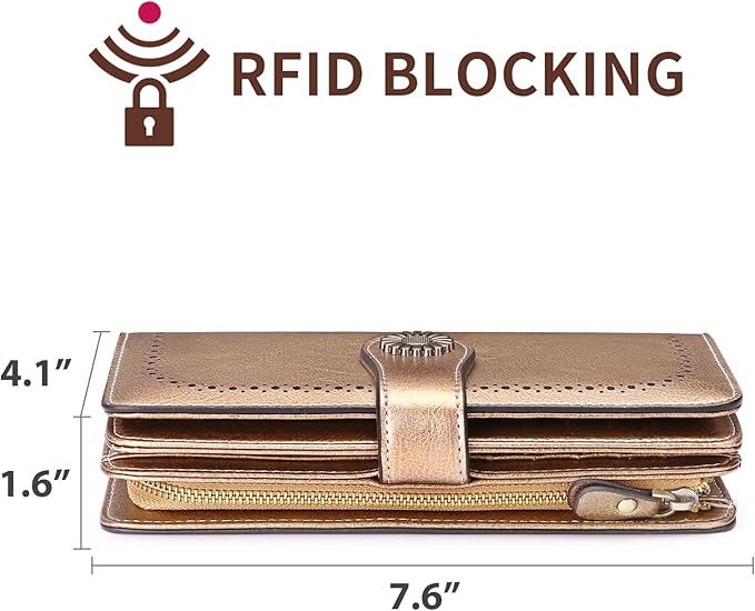 SENDEFN Wallets for Women Leather Credit Card Holder with RFID Blocking Large Capacity Wristlet | with RFID Blocking, Large Capacity, Wristlet, with RFID Blocking, Large Capacity, Wristlet