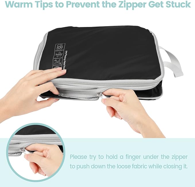 Cambond Compression Packing Cubes for Travel - Lightweight Expandable Travel Bags Luggage Organizers Travel Essentials Compression Cubes for Travel Space Saver for Carry on Suitcases Organizer