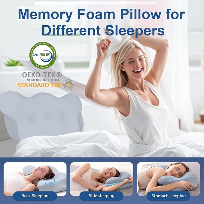Cervical Neck Pillow, Pillows for Neck and Shoulder Pain, Contour Pillow, Neck Pillows, Pillow for Neck Pain Relief, Side Sleeper Pillows for Adults, Ergonomic Pillow, Cervical Pillow