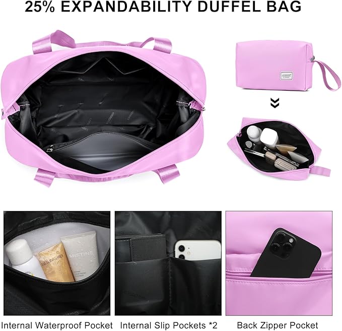 LARVENDER Luggage Sets 3 Piece, Expandable Hardside PP Carry On Luggage Suitcase with 360° Spinner Wheels TSA Lock Suitcase Set for Women Men, Neon Pink
