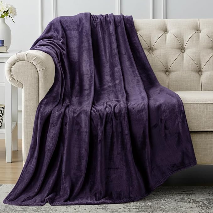 Utopia Bedding Fleece Blanket Throw Size Purple 300GSM Luxury Anti-Static Fuzzy Soft Microfiber Blanket for Couch, Sofa and Bed (50x60 Inch)