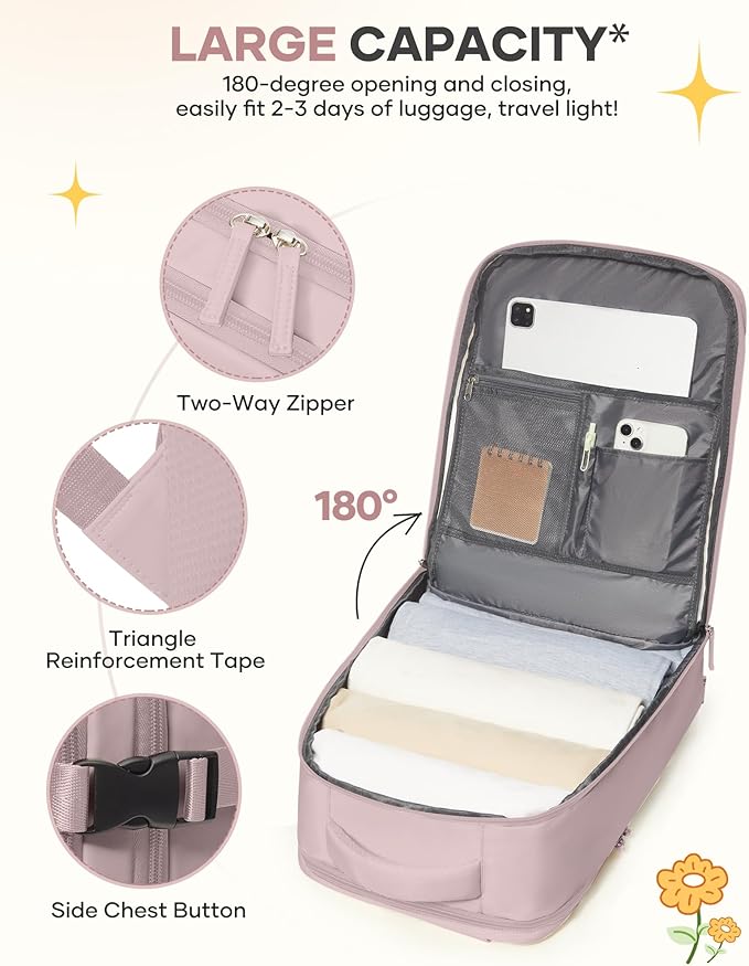 coofay Large Travel Backpack For Women Men Airline Approved Carry On Backpack Flight Approved Waterproof Sports Backpack Casual Daypack Hiking Backpack