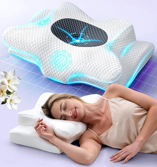 Sleep Doctor Approved Cervical Neck Pillow for Sleeping, Ergonomic Contour Side Sleeper Pillows for Adults, Cooling Orthopedic Pillow for Pain Relief Support, Memory Foam Pillows Back Stomach Sleepers