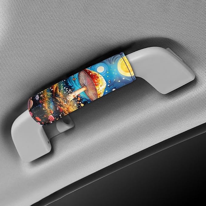 BIGCARJOB Mushroom Luggage Handle Cover Replacement 2 Pcs Moon Mushroom Suitcase Identifier Protective Cover Trolley Case Grip Travel Luggage Handle Wrap Luggage Accessories