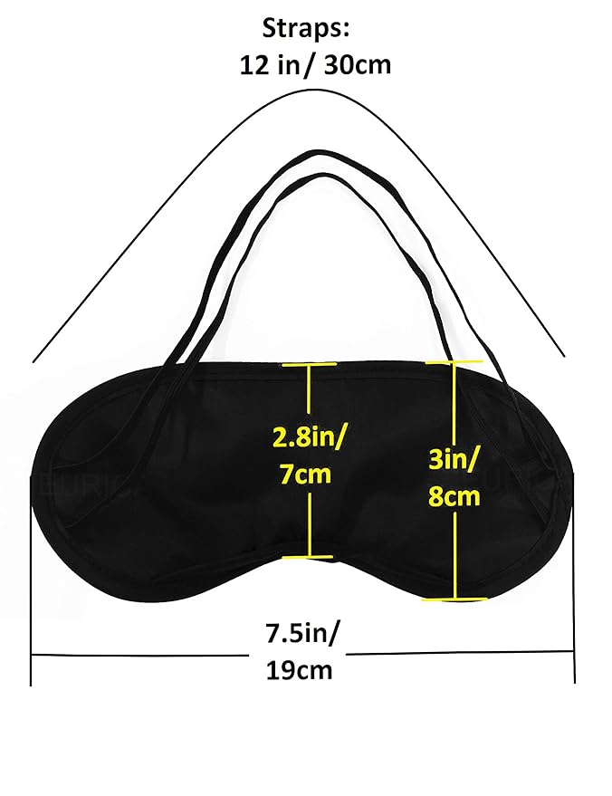 Eye Mask Sleep Masks Sleeping Mask Blindfold Eye Cover Team Building Games Party with Nose Pad and Adjustable Strap for Women Men Kids 4 Layers Black (150 Pack)