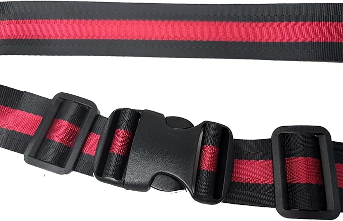 MAGARROW 1.5" Utility Straps with Buckle Adjustable, 4-Pack (RED/Black, 9.5 feet Long)