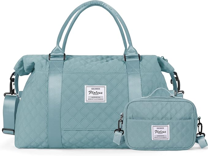 HYC00 Travel Duffel Bag,Carry-on Overnight Weekender Bags for Women,Sports Tote Gym Bag with Wet Pocket