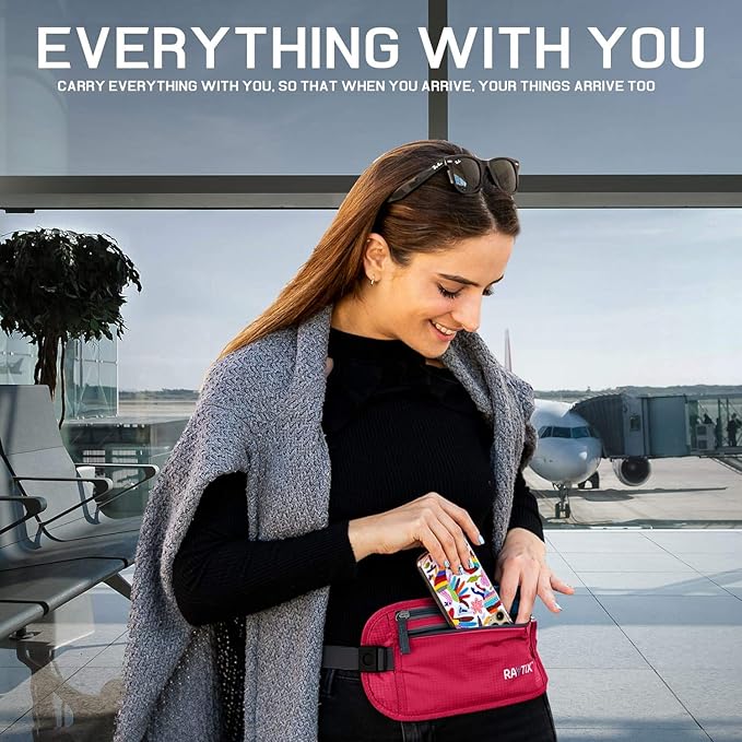 Money Belt For Travel Wallet Belt Passport Holder Travel Pouch to Protect You With RFID Transmissions –Secure, Hidden
