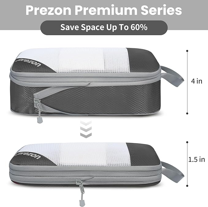 Compression Packing Cubes for Travel, Lightweight Vacation Travel Essentials, Travel Accessories for Suitcase Organizer Bags Set, Durable Luggage Organizer