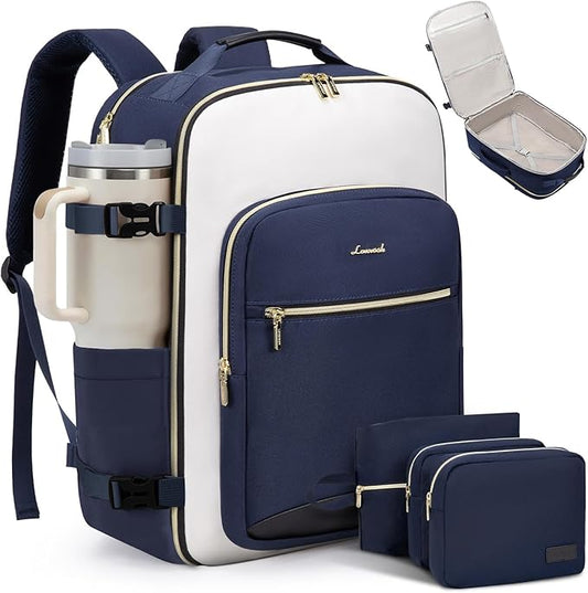 LOVEVOOK 50L Large Travel Backpack for Women & Men, Carry on Backpack Airline Approved, Waterproof Travel Essentials fits 18" Laptop, TSA Personal Item Bag Sports Backpack with 3 Packing Cubes