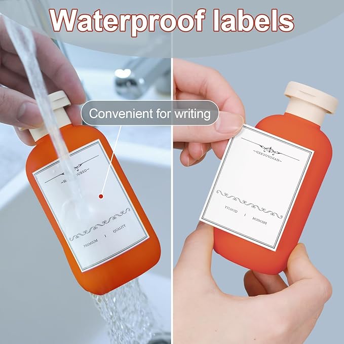 ASEVAT 6.7oz Plastic Refillable Travel Shampoo Bottles, Empty Travel Shampoo and Conditioner Bottles Reusable, Travel Size Shampoo Bottle, Hand Soap Dispenser for Vacation, Gym, Home(Orange)
