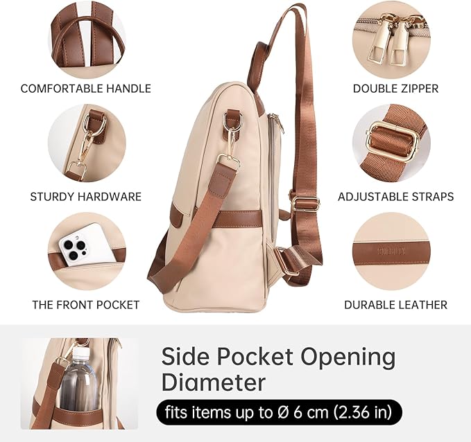 CHERUTY Women Backpack Purse PU Leather Anti-theft Casual Shoulder Bag Fashion Ladies Satchel Bags